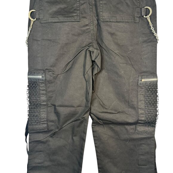 Royal Bones By Tripp Black Mesh Pocket Cargo Pants w/ Chains Zippers Hot Topic 9 - Picture 11 of 12